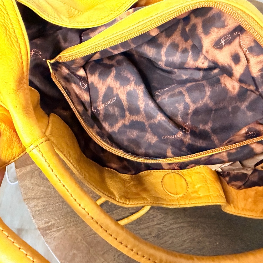 b. makowsky Mustard Leather Hobo Bag - Picture 2 of 9